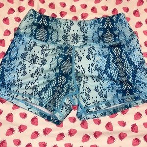 HDE Blue Snake Skin Print Bike Shorts NWT